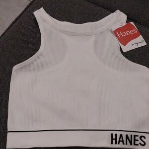 Hanes Purple/or WHITE Fitted Crop Tank Top- 1 S/M 2 XL(P) 1 L(WHITE) 1 XXL(WHITE